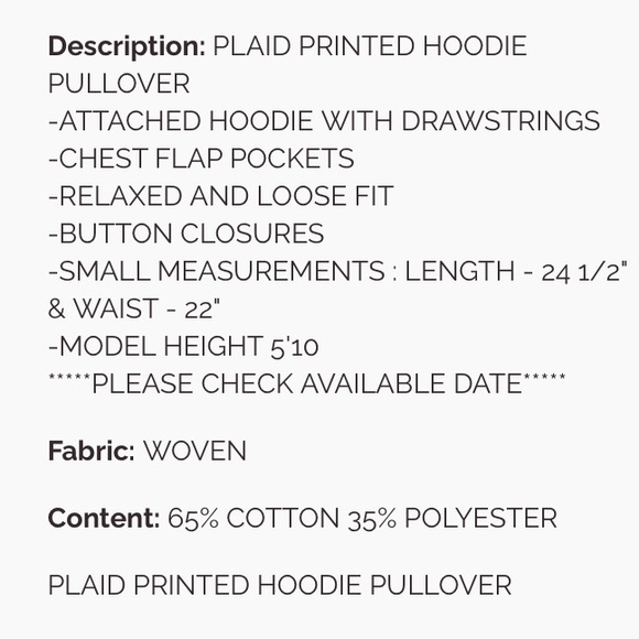 EASEL PLAID PRINTED HOODIE PULLOVER  NWT  Size Small - Picture 5 of 10